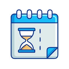 Fototapete - Calendar with Hourglass Icon Representing Design Deadline and Time Management