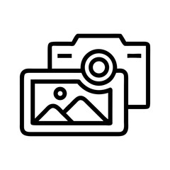 Leinwandbilder - Camera with Image Icon Representing Photo Document and Image Capture