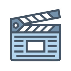 Poster - Clapperboard Icon Representing Movie Production and Cinematic Filmmaking
