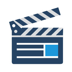 Poster - Clapperboard Icon Representing Movie Production and Cinematic Filmmaking