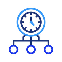Fototapete - clock-with-workflow-nodes-icon-representing-time