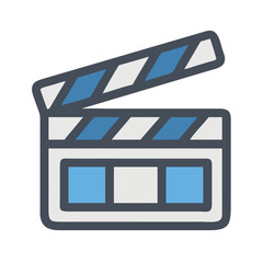 Poster - Clapperboard Icon Representing Movie Production and Cinematic Filmmaking