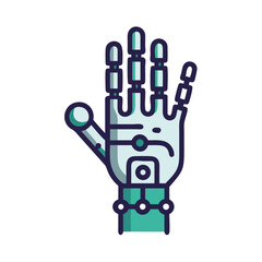 Poster - Cybernetic Hand Icon Representing Bionic Prosthesis and Advanced Limb Technology