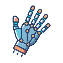 Poster - Cybernetic Hand Icon Representing Bionic Prosthesis and Advanced Limb Technology