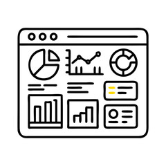 Poster - Dashboard with Data Graphs Icon Representing Tech Analytics and Performance Monitoring