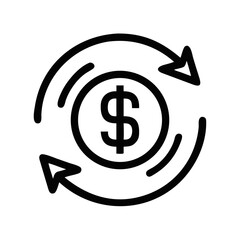 Poster - Dollar Symbol with Arrows Icon Representing Currency Exchange and Financial Movement