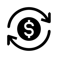 Poster - Dollar Symbol with Arrows Icon Representing Currency Exchange and Financial Movement