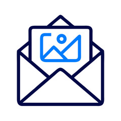 Leinwandbilder - Envelope with Image Icon Representing Graphic Design and Digital Communication