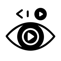 Fototapete - Eye with Play Symbol Icon Representing Media Viewing and Video Playback