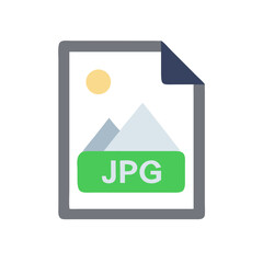 Leinwandbilder - JPG File Icon Representing Raster Image Format and Digital Photography
