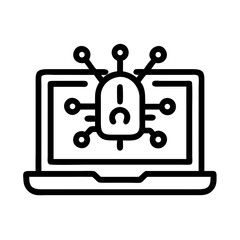 Fototapete - Laptop with Circuit Icon Representing Cyber Attack and Digital Security Threat