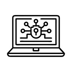 Fototapete - Laptop with Circuit Icon Representing Cyber Attack and Digital Security Threat