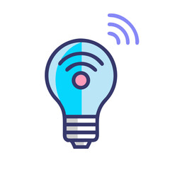 Leinwandbilder - Light Bulb Icon Representing Smart Lighting Device and Energy-Efficient Solutions