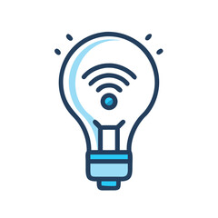Leinwandbilder - Light Bulb Icon Representing Smart Lighting Device and Energy-Efficient Solutions