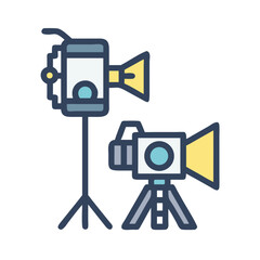 Poster - Lighting Rig Icon Representing Film Production Set and Cinematic Lighting