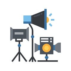Poster - Lighting Rig Icon Representing Film Production Set and Cinematic Lighting
