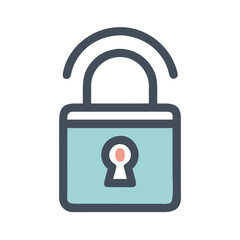 Poster - Locked Padlock Icon Representing Device Security and Data Protection