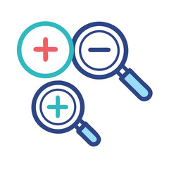 Poster - Magnifying Glass with Plus and Minus Icon Representing Zoom In and Zoom Out Functionality