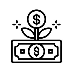 Poster - Money with Plant Icon Representing Financial Growth and Investment