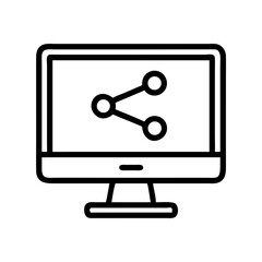 Fototapete - Monitor Screen Icon Representing Connected Display and Digital Interface