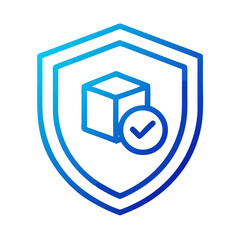 Fototapete - Package in Shield Circle Icon Representing Secure Delivery and Protection
