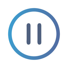 Leinwandbilder - Pause Button Icon Representing Playback Interruption and Media Control