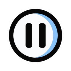 Poster - Pause Button Icon Representing Playback Interruption and Media Control