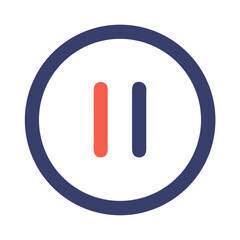 Leinwandbilder - Pause Button Icon Representing Playback Interruption and Media Control