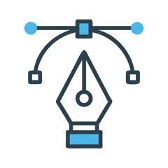 Leinwandbilder - Pen Tool Icon Representing Vector Drawing and Digital Design Creation