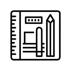 Leinwandbilder - Pencil and Ruler in Bounding Box Icon Representing Design Tools and Layout Planning