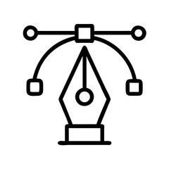 Poster - Pen Tool Icon Representing Vector Drawing and Digital Design Creation