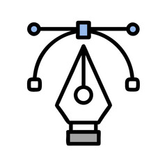 Leinwandbilder - Pen Tool Icon Representing Vector Drawing and Digital Design Creation