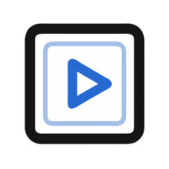 Aufkleber - Play Button Icon Representing Media Playback and Digital Content Streaming
