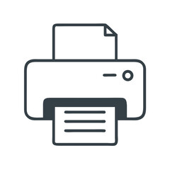 Aufkleber - Printer Icon Representing Document Printing Device and Office Equipment