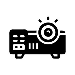 Fototapete - Projector Icon Representing Film Projection Equipment and Visual Media Display