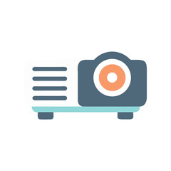 Fototapete - Projector Icon Representing Film Projection Equipment and Visual Media Display