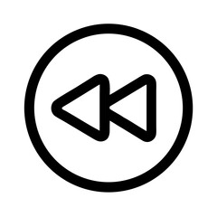 Leinwandbilder - Rewind Button Icon Representing Playback Control and Media Navigation