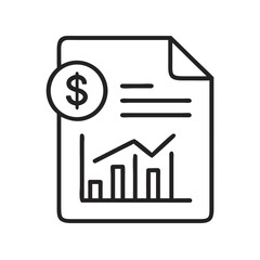 Fototapete - Report with Graph and Dollar Icon Representing Financial Analysis and Revenue Report