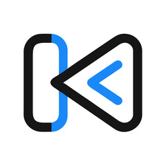Leinwandbilder - Rewind Button Icon Representing Playback Control and Media Navigation