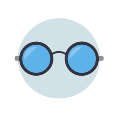 Poster - Round Sunglasses Icon Representing Retro Eyewear and Vintage Style Accessory