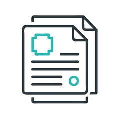 Fototapete - Scanned Document Icon Representing Digital Record and Electronic File Archive