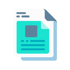 Fototapete - Scanned Document Icon Representing Digital Record and Electronic File Archive
