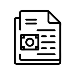Fototapete - Scanned Document Icon Representing Digital Record and Electronic File Archive