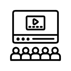 Aufkleber - Screen with Audience Icon Representing Movie Screening and Cinematic Experience