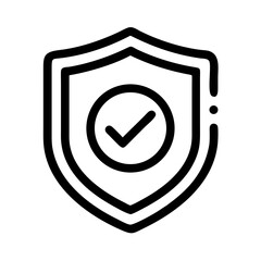 Fototapete - Shield with Checkmark Icon Representing Security and Verified Protection