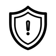 Poster - Shield with Exclamation Mark Icon Representing Security Alert and System Warning