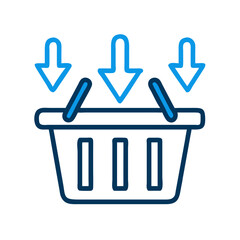 Leinwandbilder - Shopping Basket with Arrows Icon Representing Add to Cart and Online Purchase Action