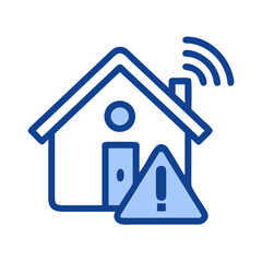 Fototapete - Smart Home with Alert Icon Representing Home System Warning and Security Notification
