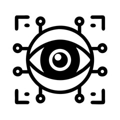 Fototapete - Tech Eye Circle Icon Representing Digital Vision and Futuristic Surveillance