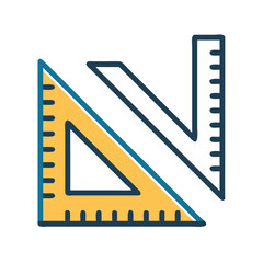 Leinwandbilder - Triangle and Protractor Icon Representing Measurement and Geometry Tools
